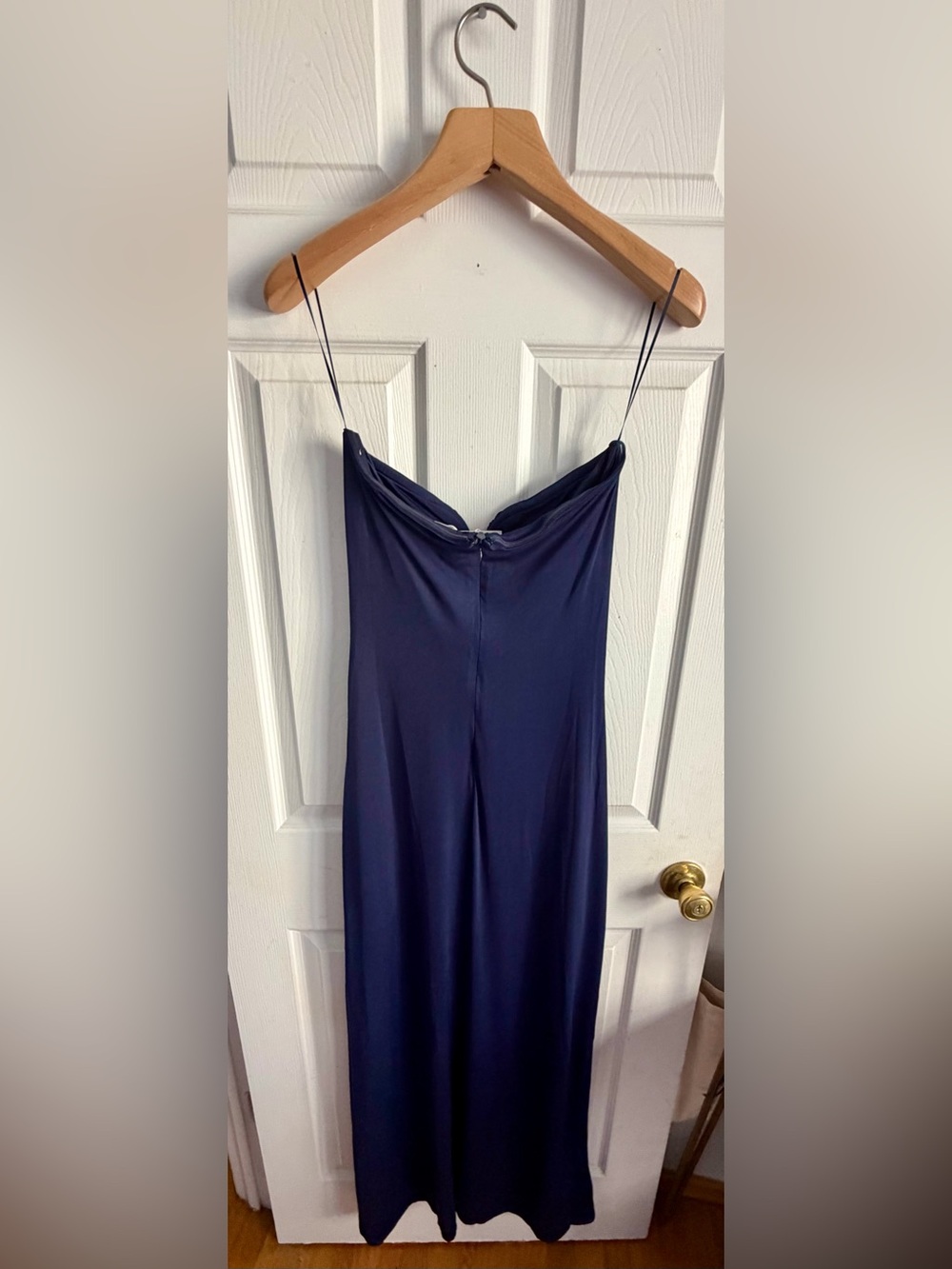 Amanda Uprichard Saladana Dress in Navy |Maxi Dress with Sweetheart Cutout - Picture 4 of 7